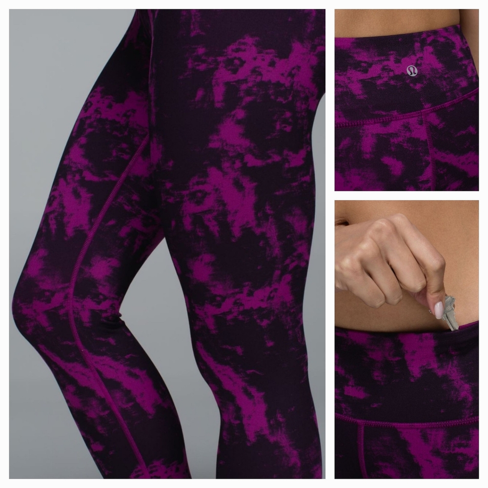 Lululemon Wunder Under Crop II Leggings Full-On Luon Breezie Regal Plum/Black 4 - Picture 2 of 12